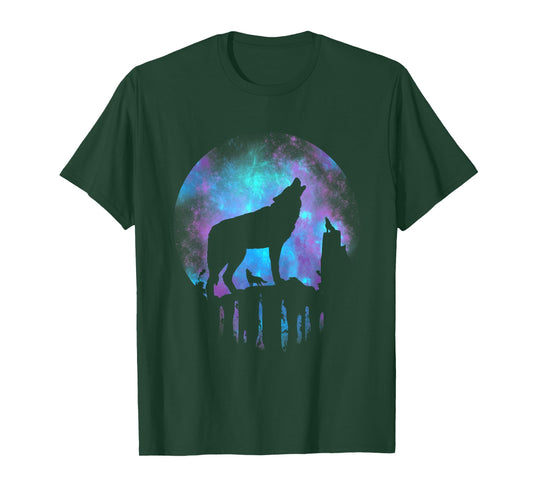 Wolf Galaxy Moon T-Shirt