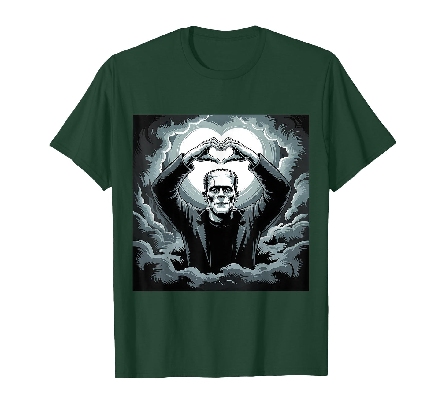 Cute Frankenstein Shirt Heart Hands Halloween T-Shirt