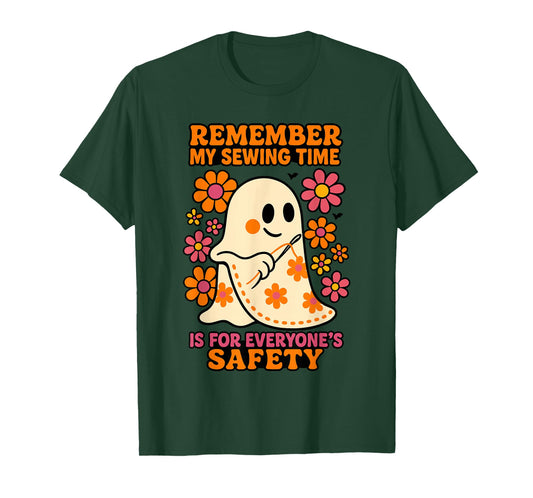 Sewing Ghost Costume for Women, Cute Quilting Halloween T-Shirt