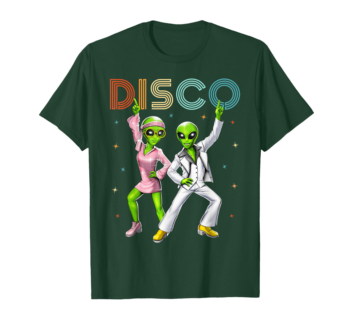 Disco Music Dancing Aliens Retro Dance Party 70s Vintage T-Shirt