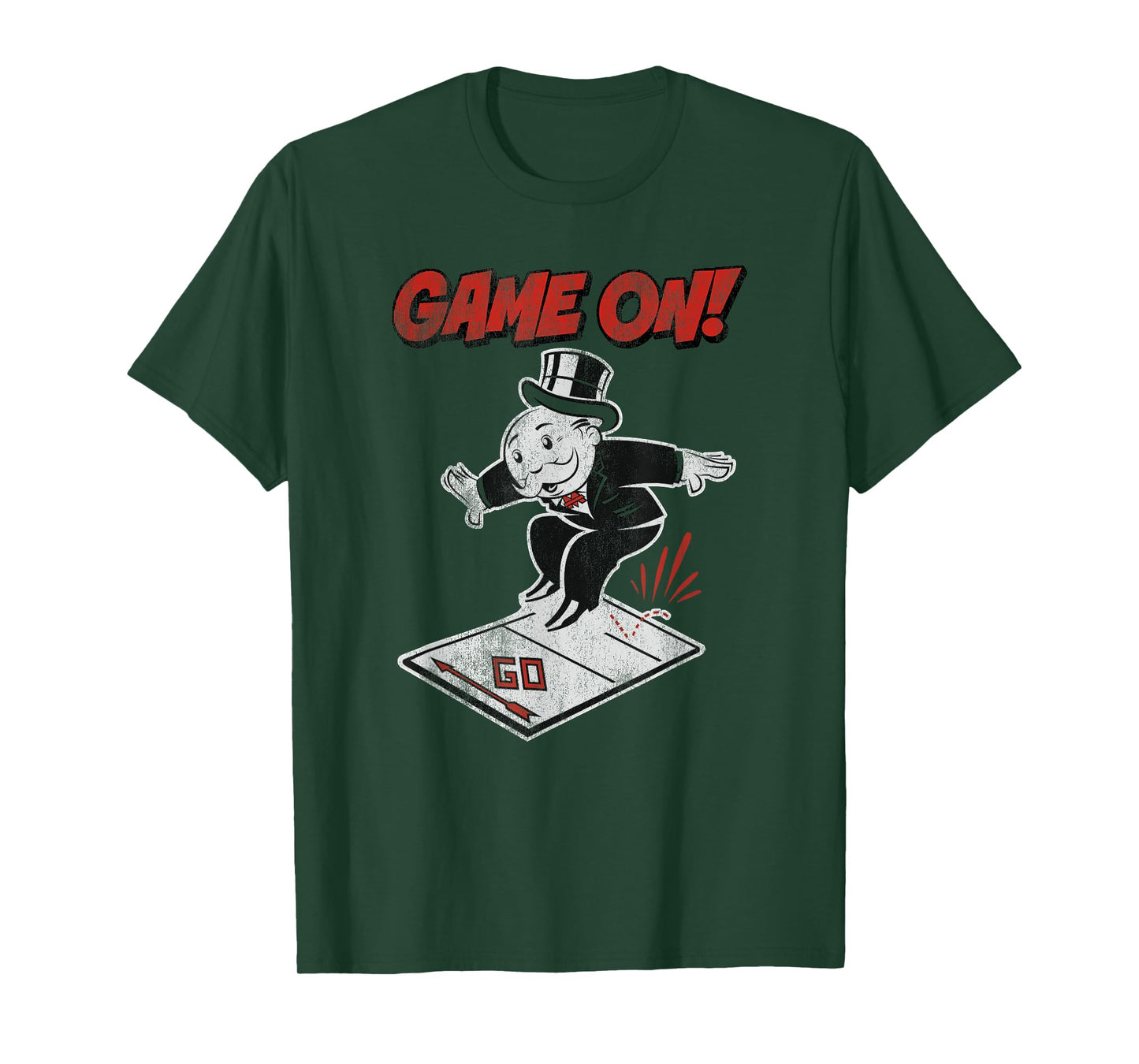 Monopoly Mr. Monopoly Game On! Classic Distressed Logo T-Shirt