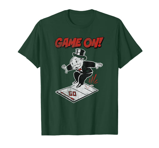 Monopoly Mr. Monopoly Game On! Classic Distressed Logo T-Shirt
