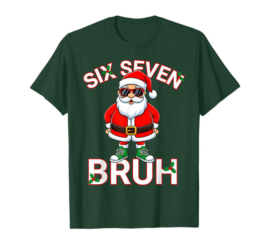 Funny 67 Six Seven Christmas Bruh Santa Kids Boys Men T-Shirt