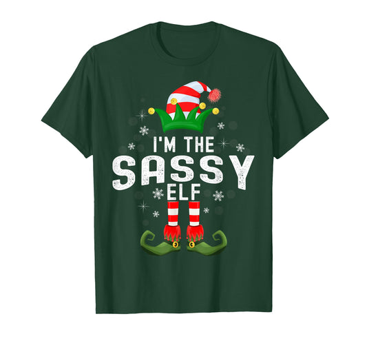 I'm The Sassy Elf Christmas Family PJS Costume T-Shirt