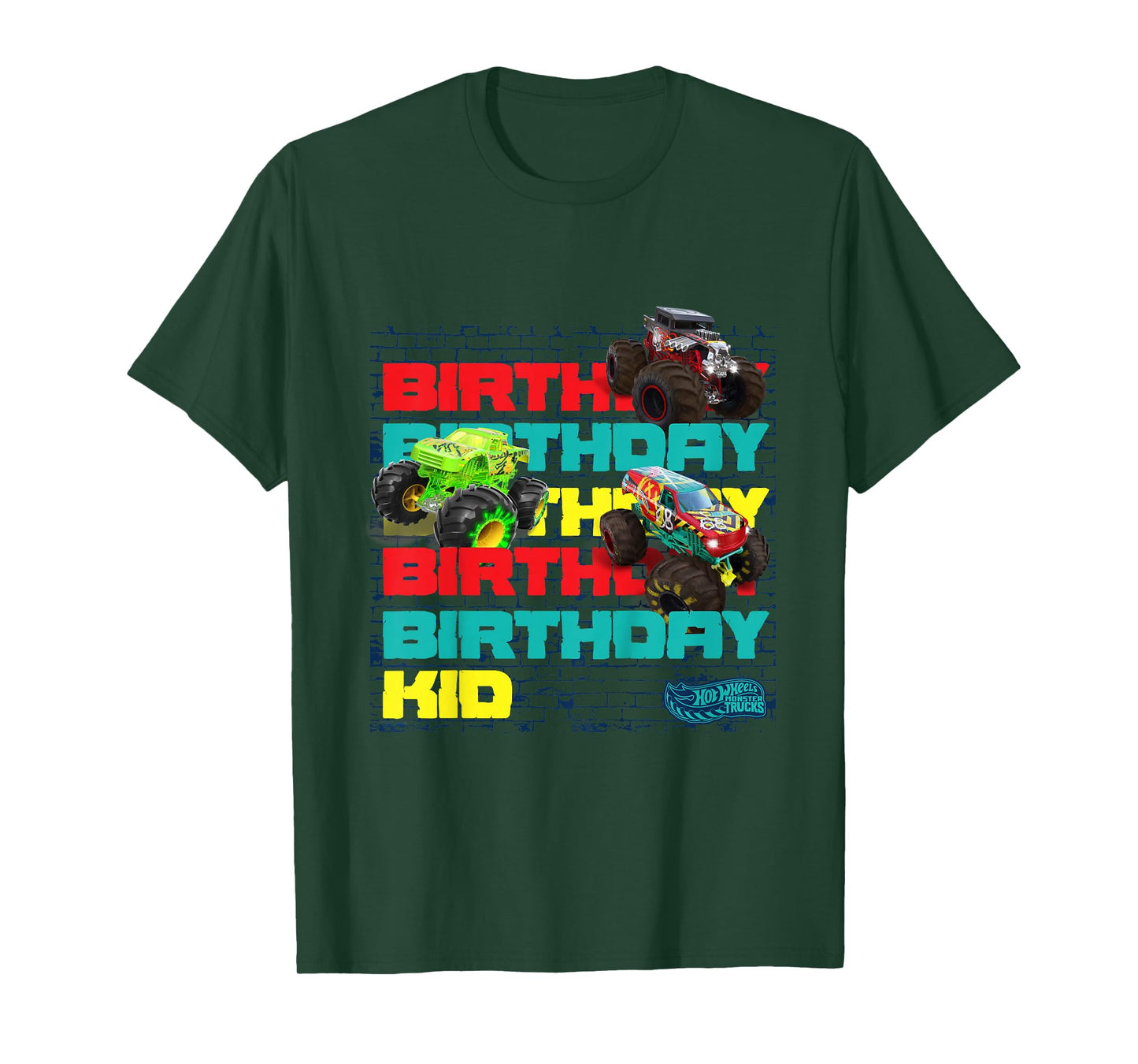 Kids Hot Wheels Monster Trucks - Birthday Kid Crash Zone T-Shirt