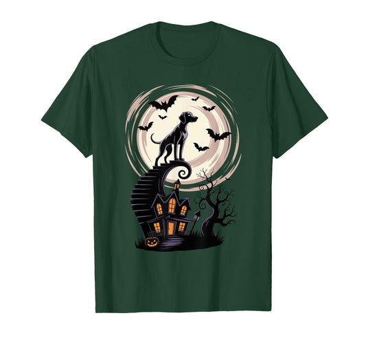 Spooky Halloween Moon Weimaraner Weimaraners T-Shirt