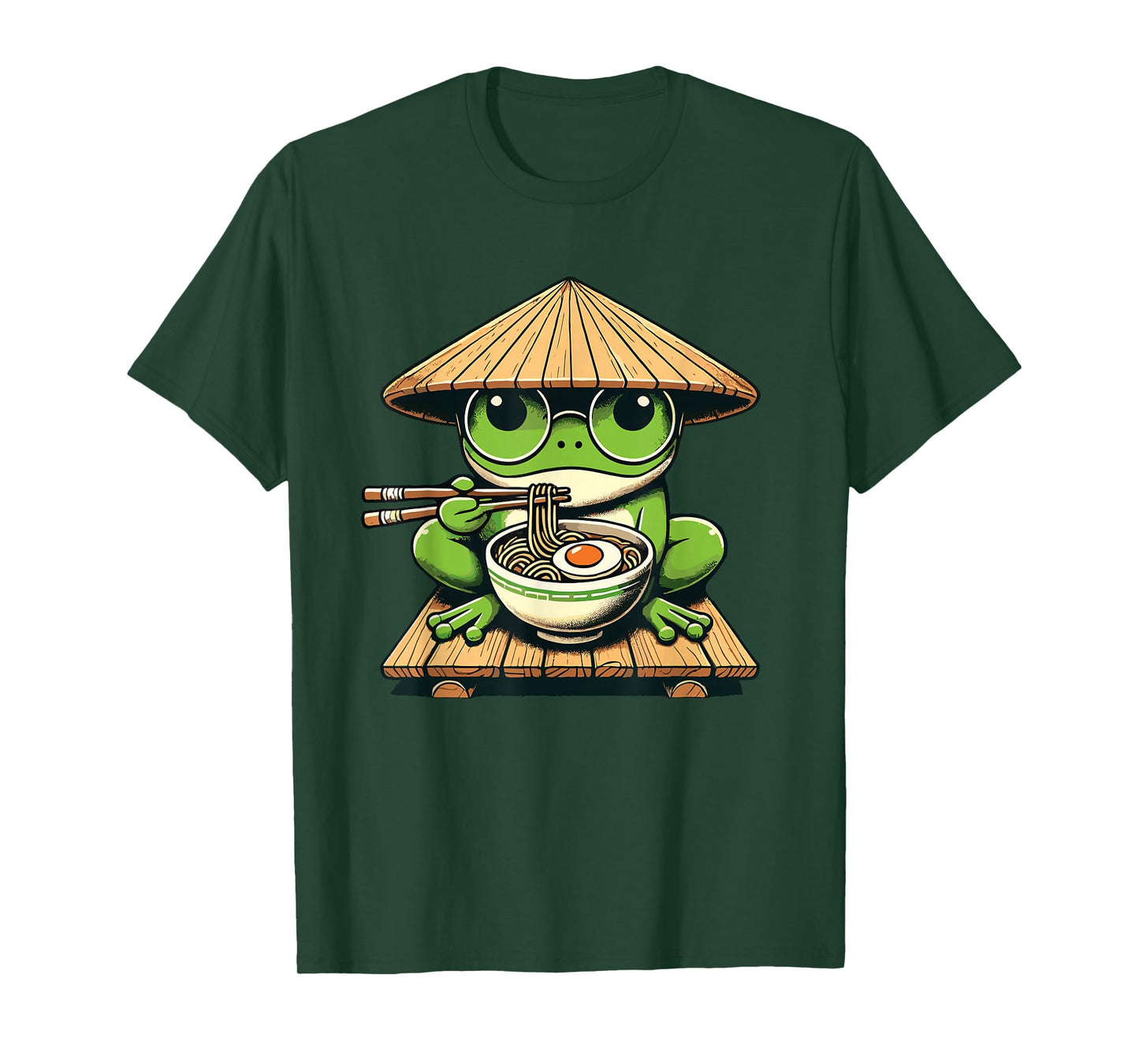 Frog Eating Ramen Noodles, Japanese Kawaii & Anime Lovers T-Shirt