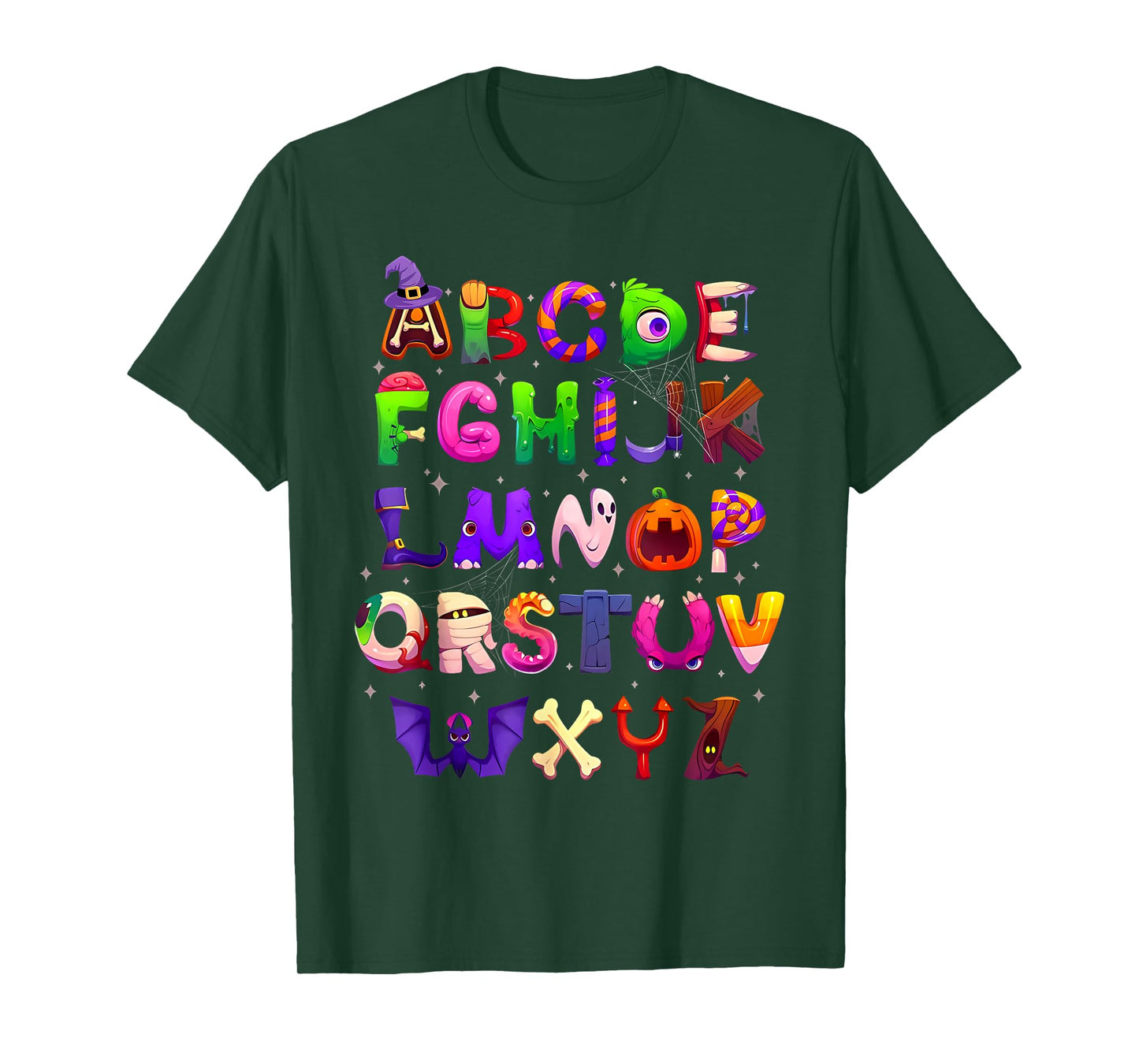 ABCs Learning Kindergarten Teacher Funny Halloween Alphabet T-Shirt