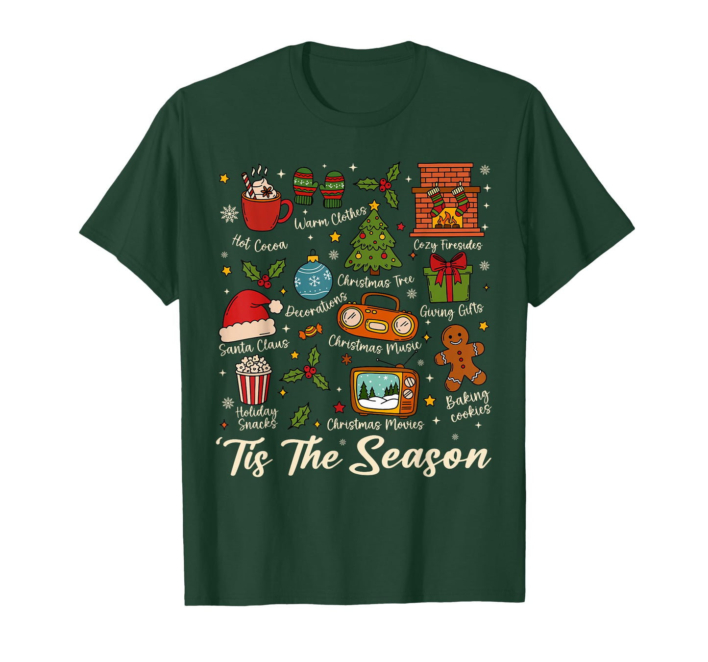 Retro Tis The Season Vintage Christmas Women Men Boys Youth T-Shirt