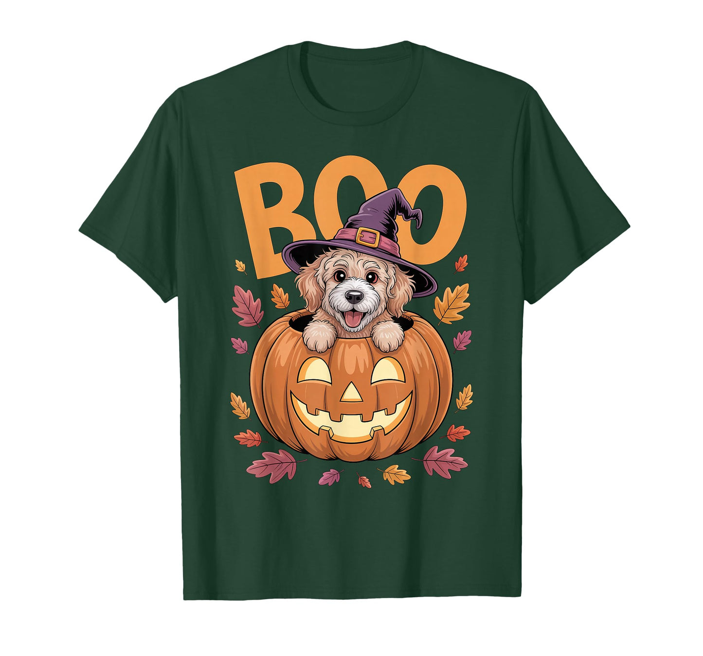 Doodle Costume on Pumpkin Halloween Golden Doodle T-Shirt