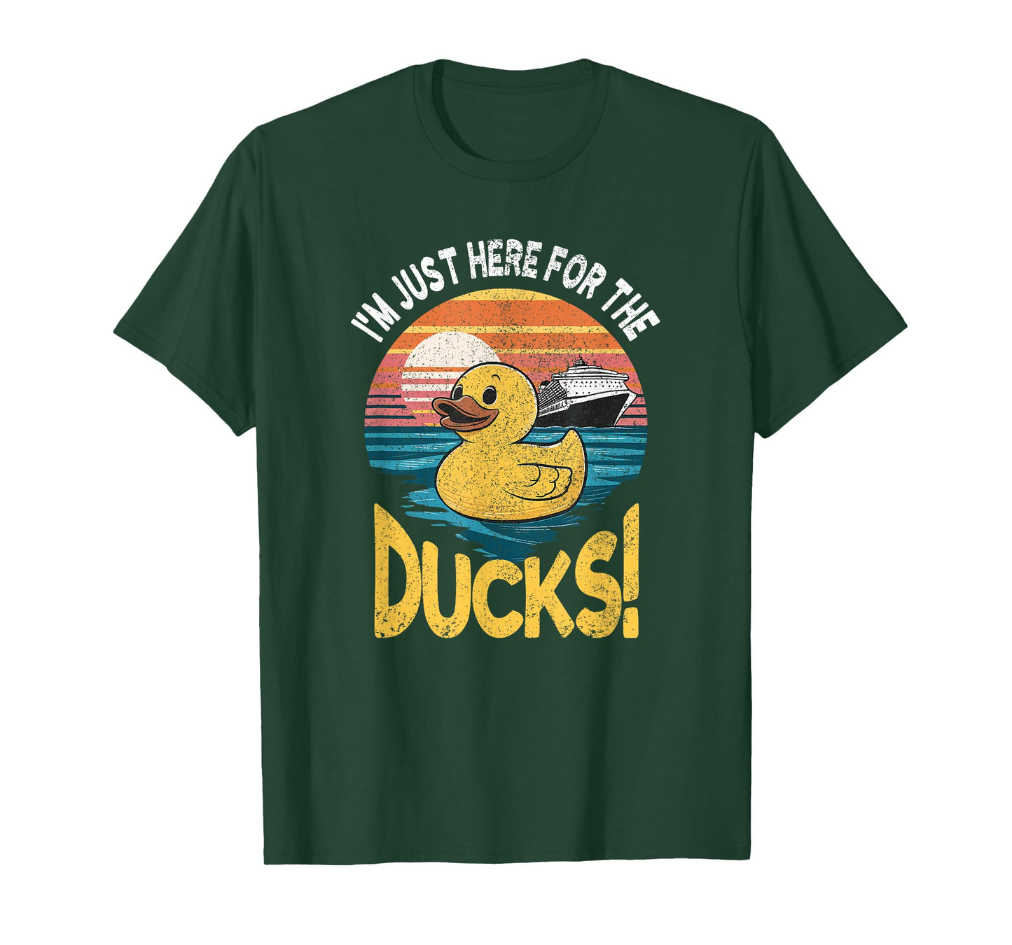 Just Here For The Duck Duck Cruise Funny Family Cruising T-Shirt