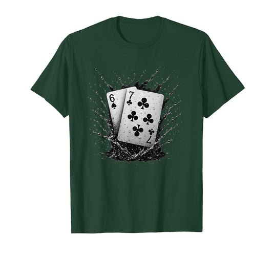 67 Playing Cards Six Seven Meme Card Game Poker Casino Fans T-Shirt