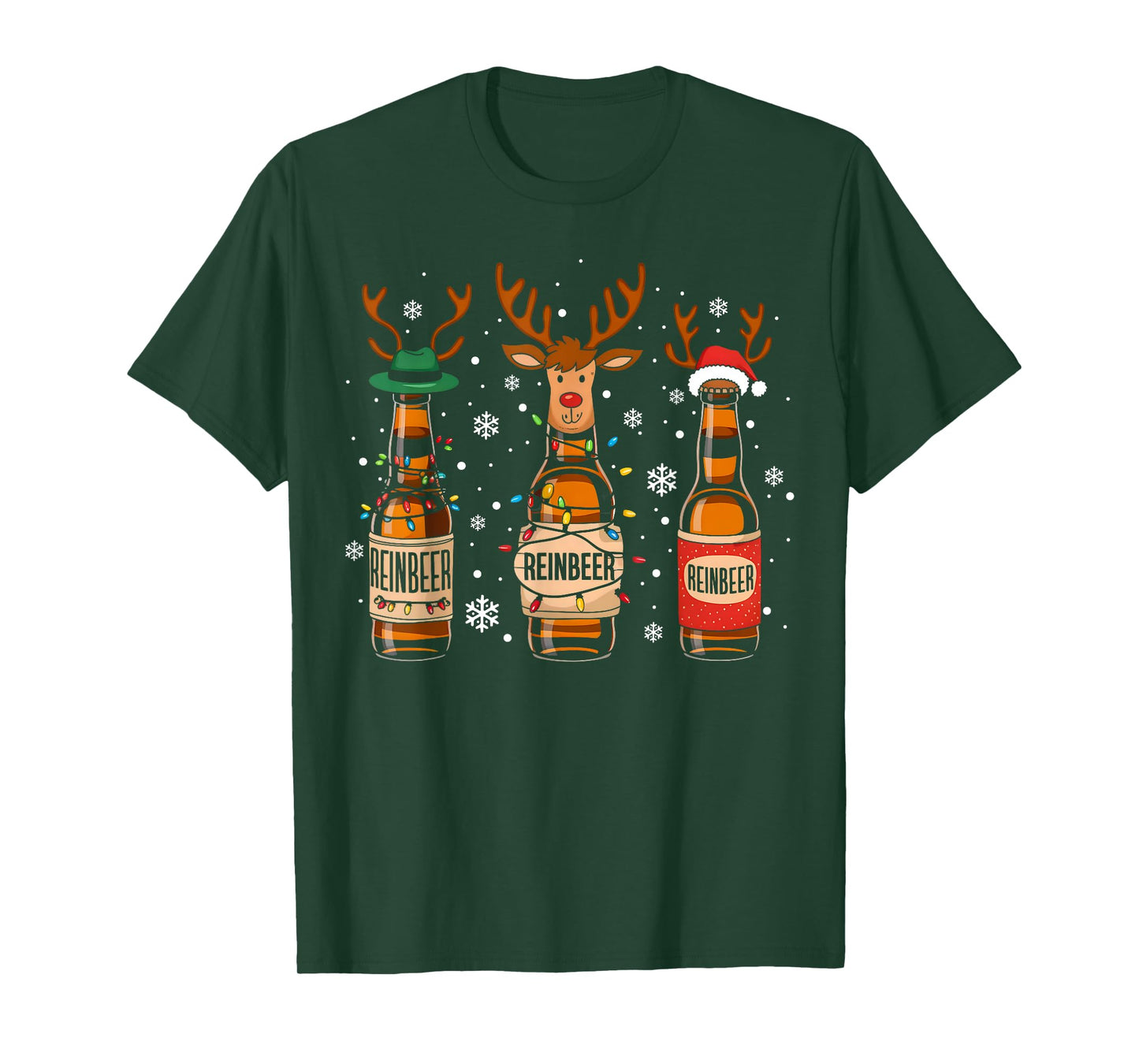 Reinbeers Funny Reindeer Beer Christmas Drinking Xmas Womens T-Shirt