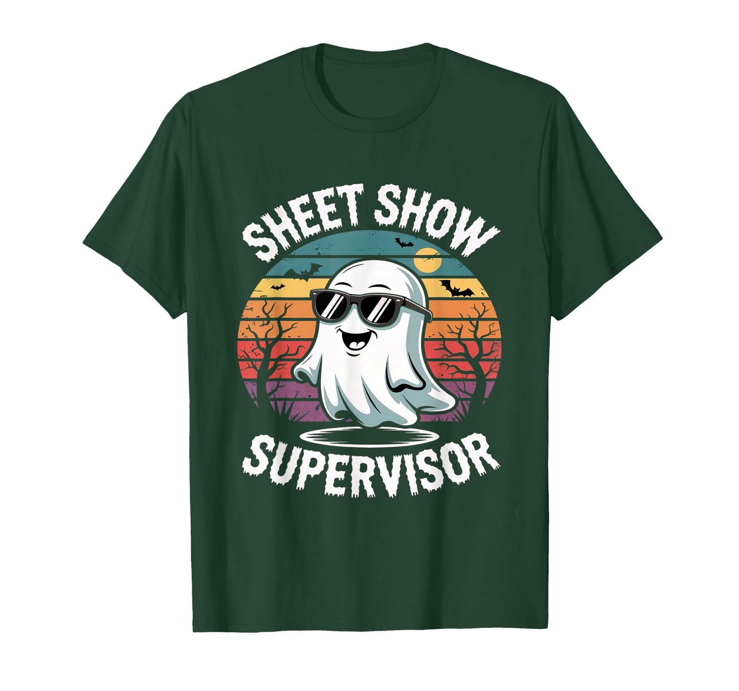 Funny Ghost Sheet Show Supervisor Halloween Costume Design T-Shirt