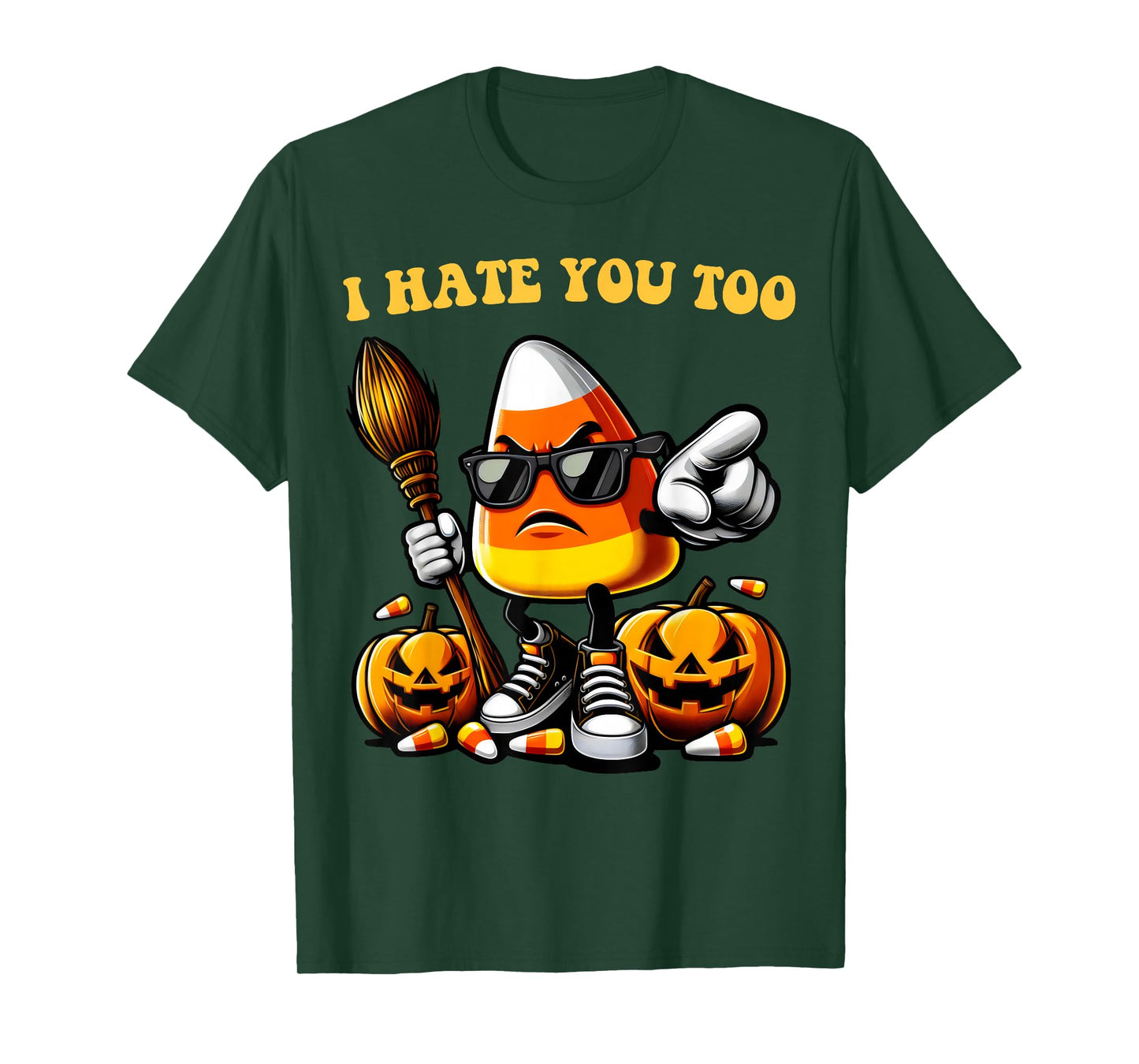 Groovy Team Candy Corn I Hate You Too Funny Halloween Sweets T-Shirt