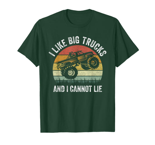 Retro I Like Big Trucks And I Cannot Lie Monstertruck Engine T-Shirt