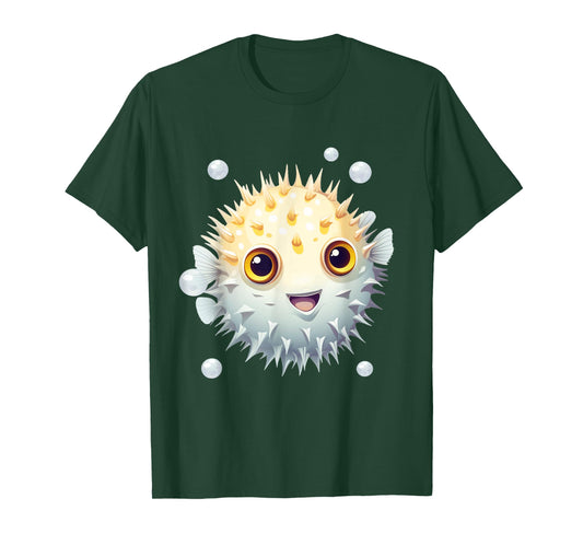 Cute Blowfish Easy Halloween Puffer Fish Costume Pufferfish T-Shirt
