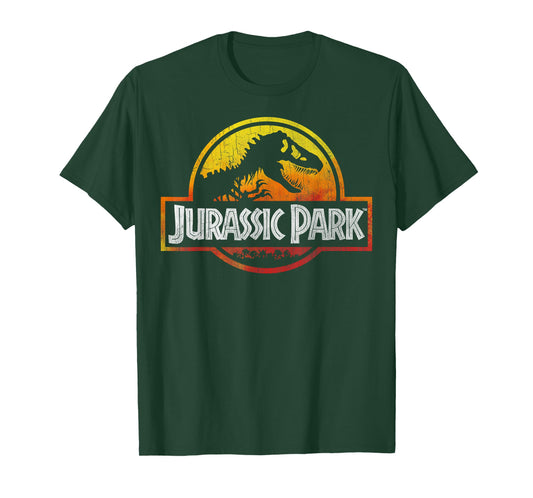 Jurassic Park Deep Red Fire Colors Logo T-Shirt