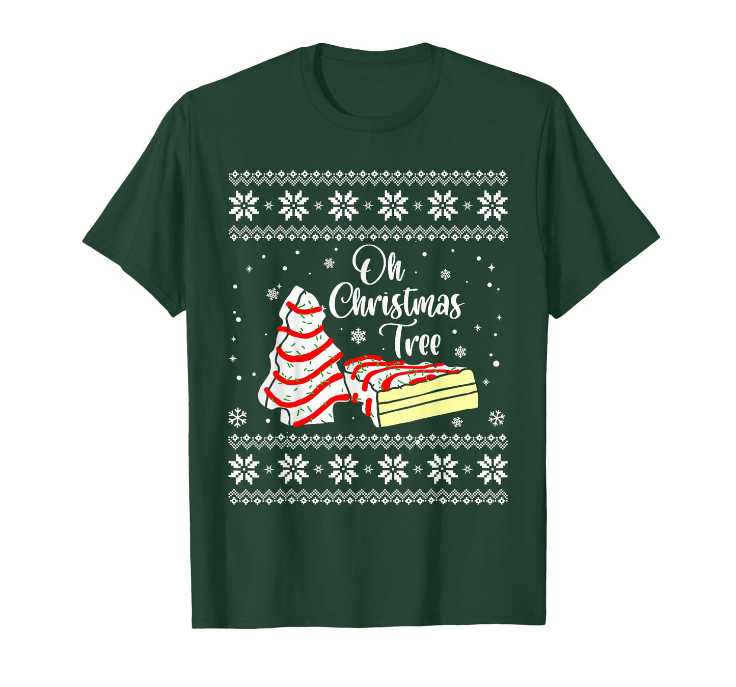 Oh Christmas Tree Cakes Debbie Becky Jen Snack Cake Lovers T-Shirt