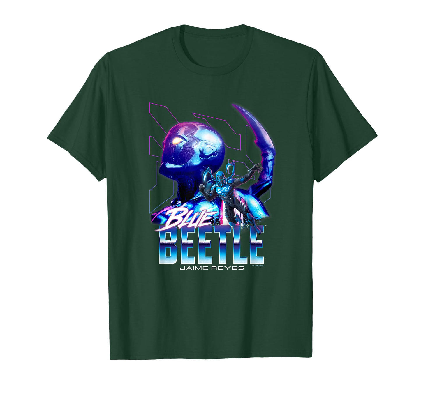 Blue Beetle Jaime Reyes Heroic Neon Outlines Portrait T-Shirt