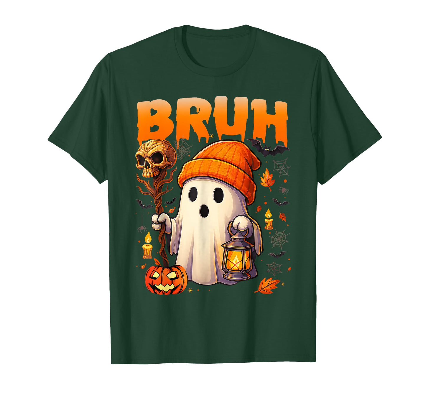Bruh Ghost Halloween Cute Ghost Trick Or Treat Candy Kids T-Shirt