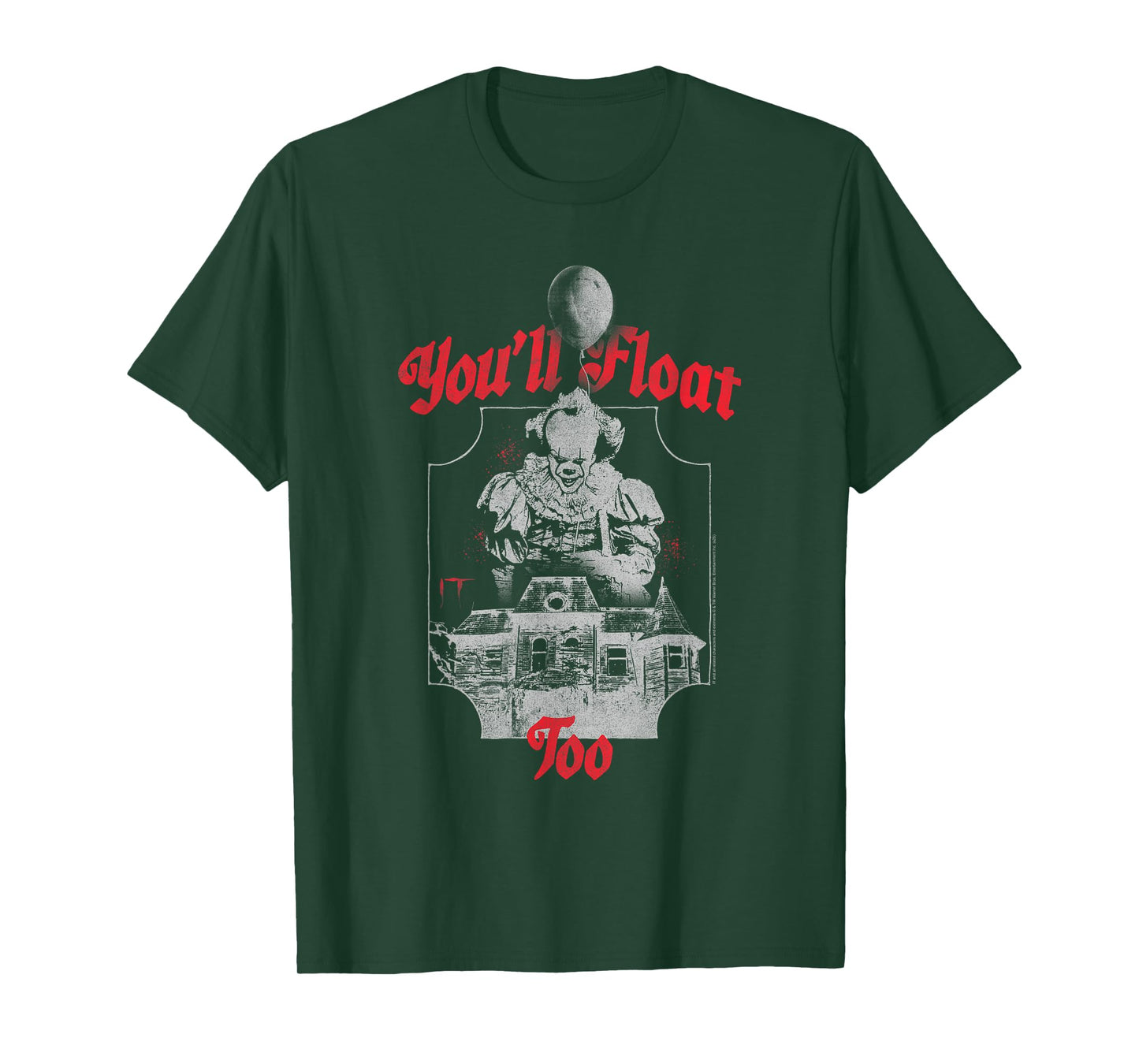 IT You'll Float Too Haunted House and Clown Horror Movie T-Shirt