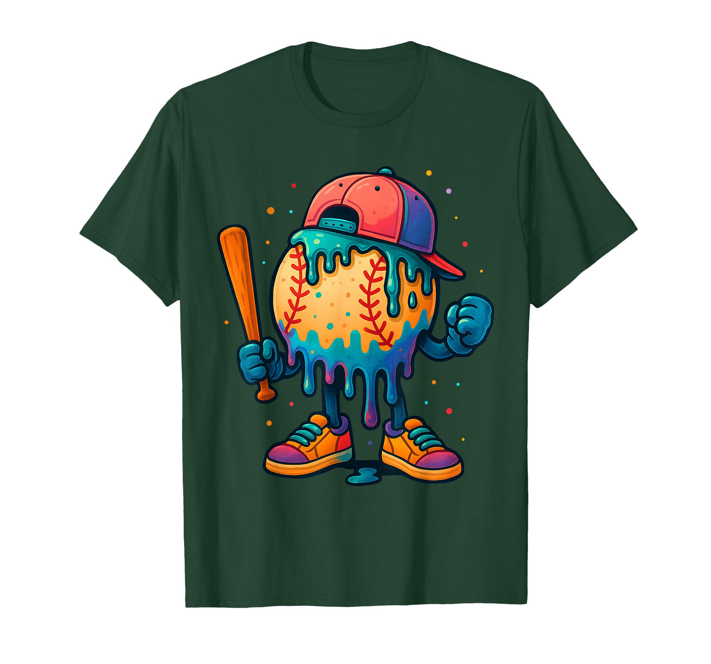 Baseball Drip Ice Cream Drip Sport Player Kids Youth Boys T-Shirt