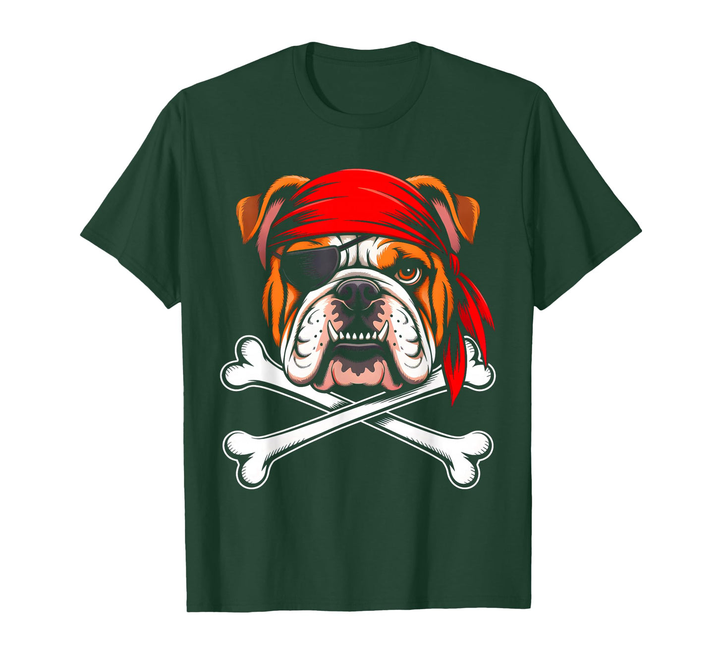 Pitbull Dog Pirate Shirt Boys Kids Skull Halloween Costume T-Shirt