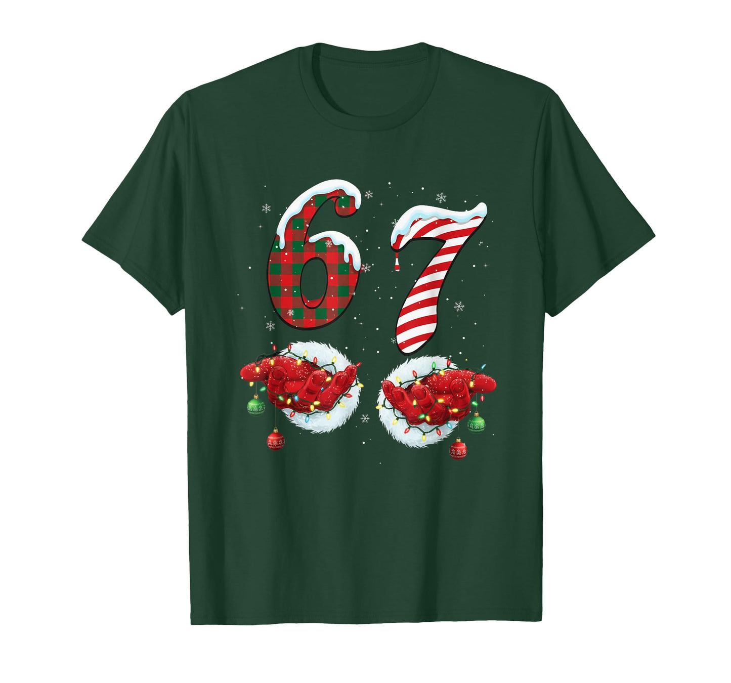Funny Six Seven 67 Meme 67 Christmas Holiday Women Kids Xmas T-Shirt