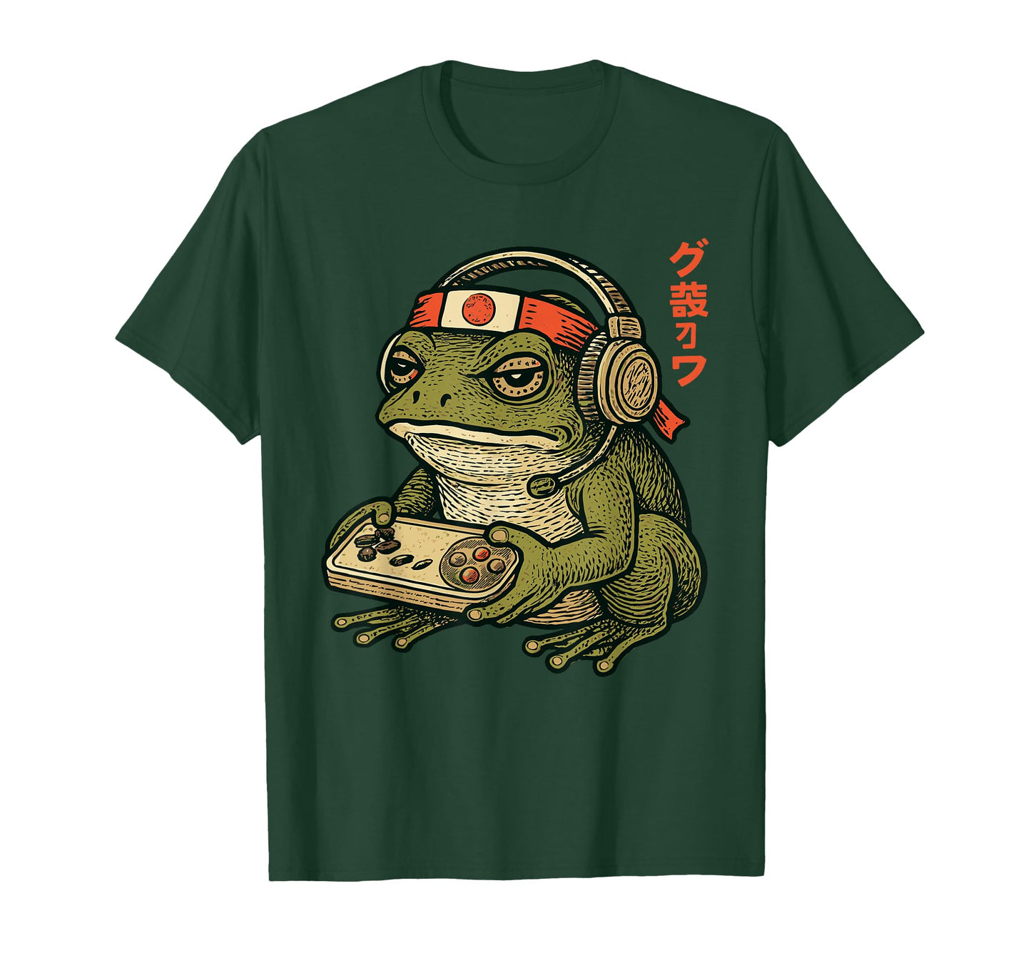Japanese Gamer Frog Art Men Women Boys Funny Vintage Gaming T-Shirt