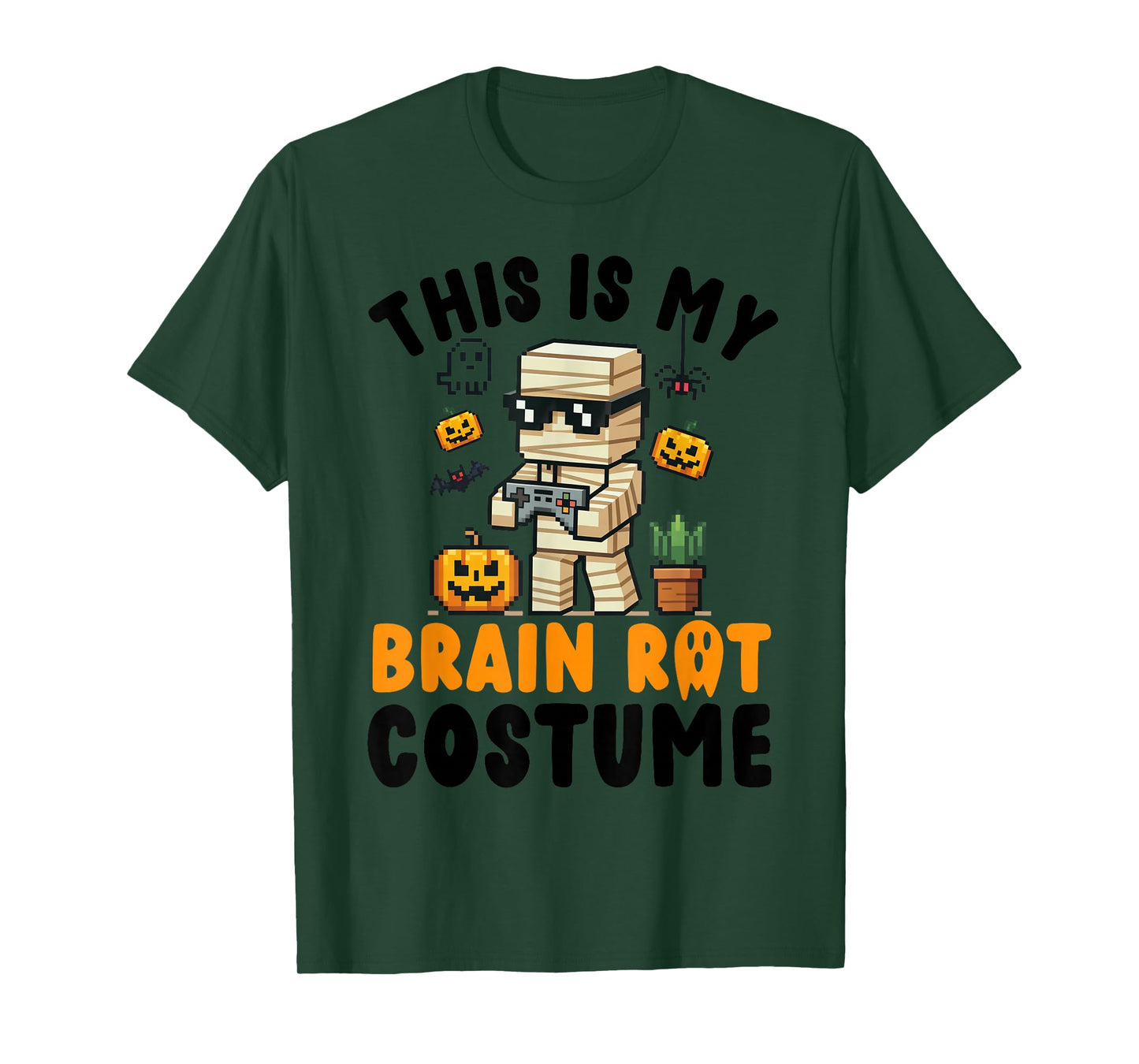 Brain Rot Costume Shirt Kids Halloween Teen Boys Gamer Funny T-Shirt