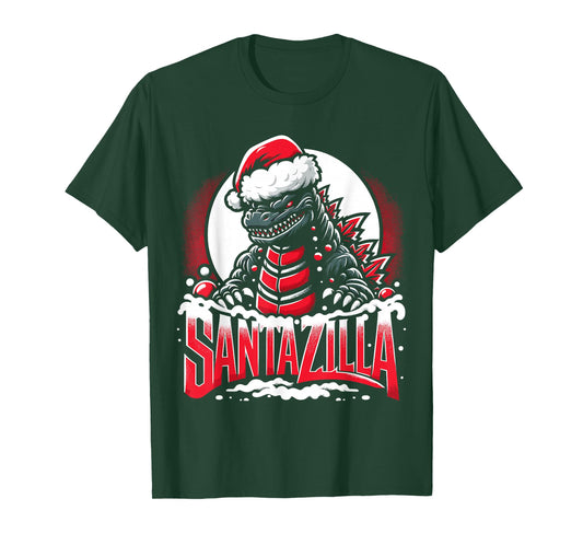 Kaiju Christmas Santazilla Japanese Monster Dinosaur Boys T-Shirt