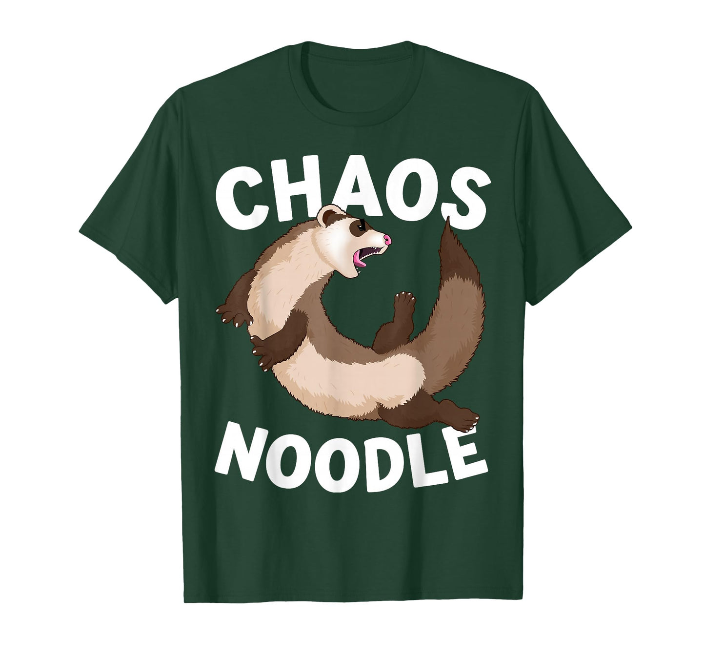 Chaos Noodle Messy Ferret Pun Parody T-Shirt
