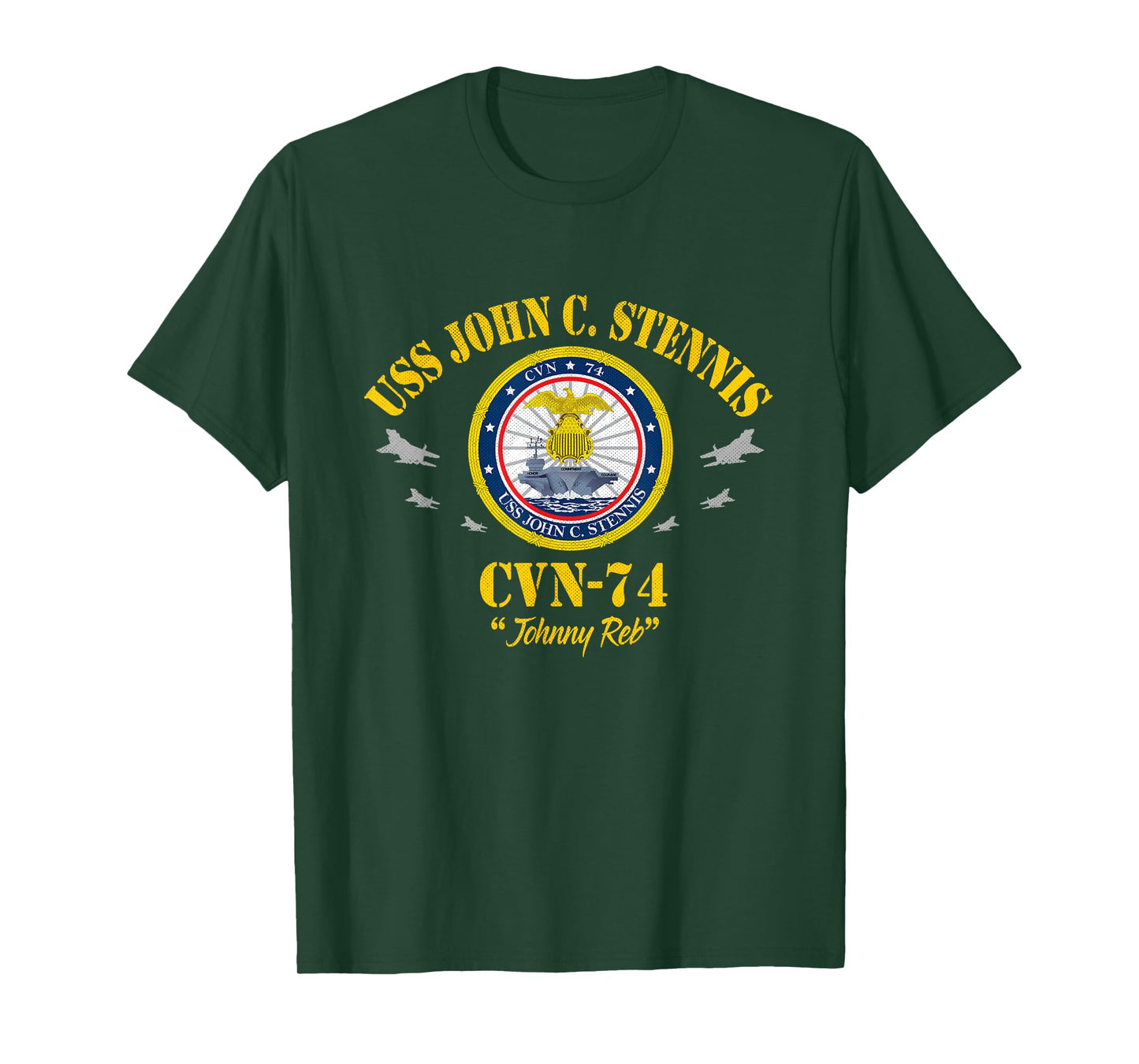 USS John C. Stennis CVN-74 Aircraft Carrier Veteran Flag T-Shirt