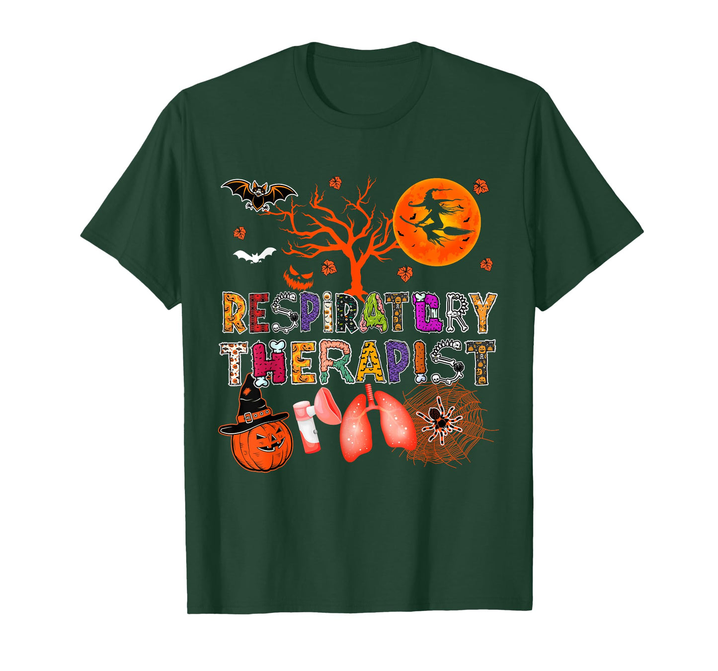 Respiratory Therapist Halloween Zombie Costume Scary Pumpkin T-Shirt