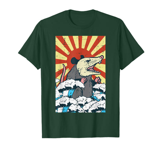 Opossum Japan Sun Wave Vintage Possum Monster Men Women Kids T-Shirt