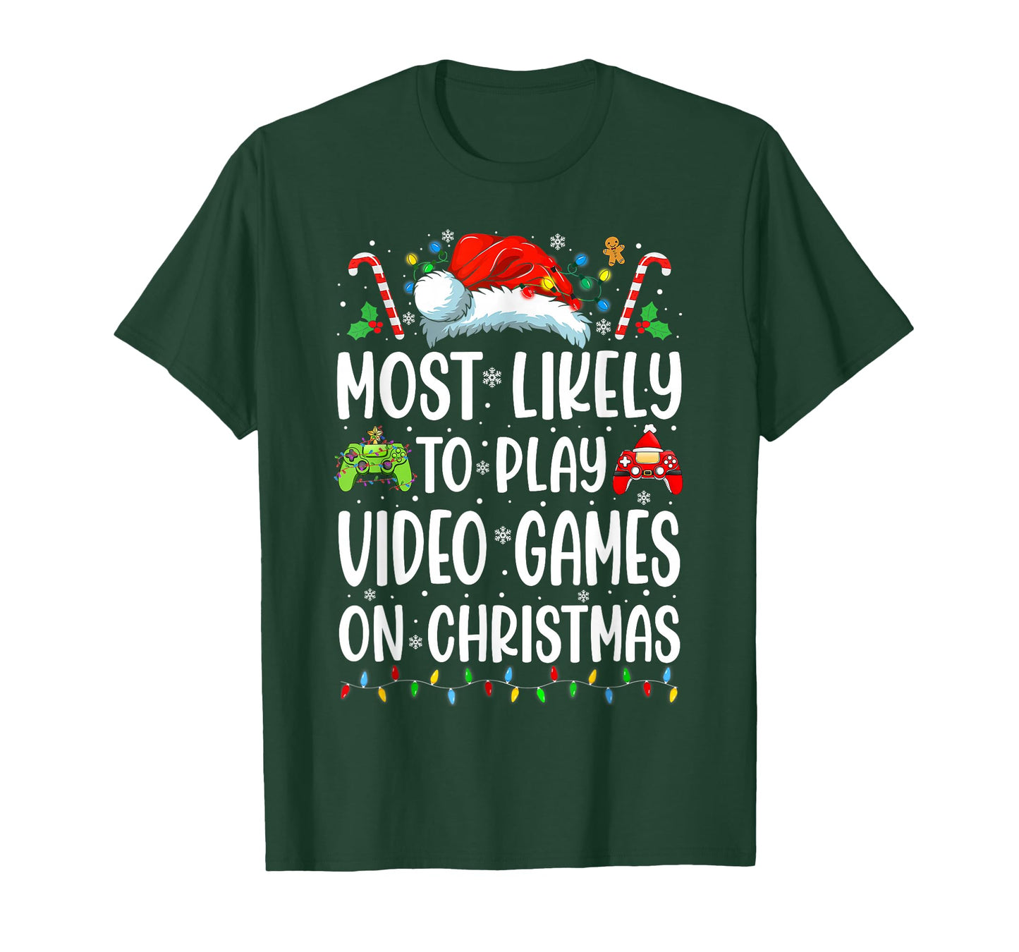 Funny Gamer Most Likely To Play Video Games On Christmas T-Shirt