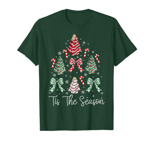 Funny Tis The Season Design Christmas Tree Cakes Debbie Xmas T-Shirt