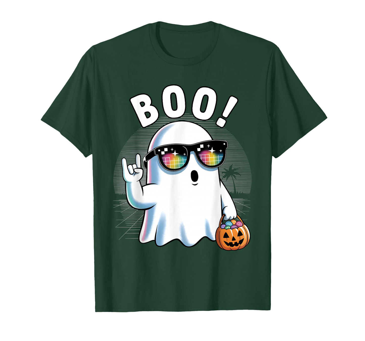 Halloween Costume Boo Ghost Rock Pumpkin T-Shirt
