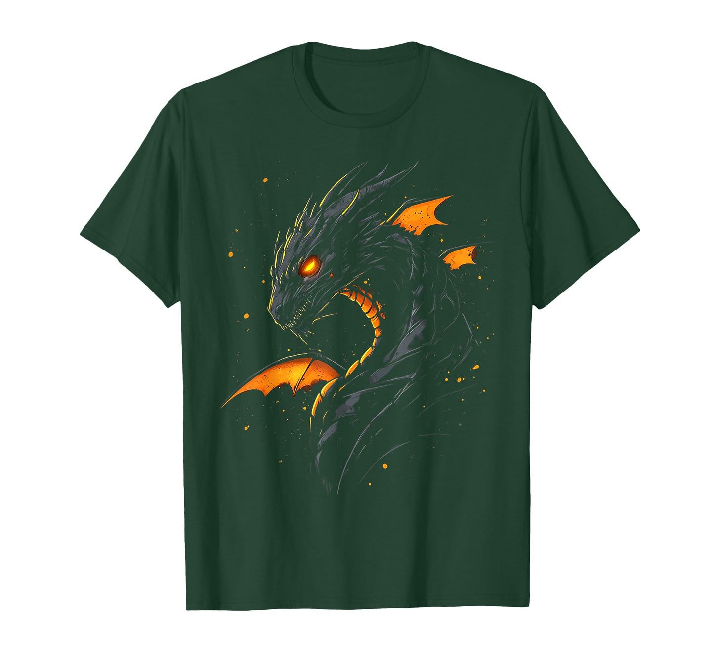Black Dragon Motif Mythical Artwork Black Dragon T-Shirt