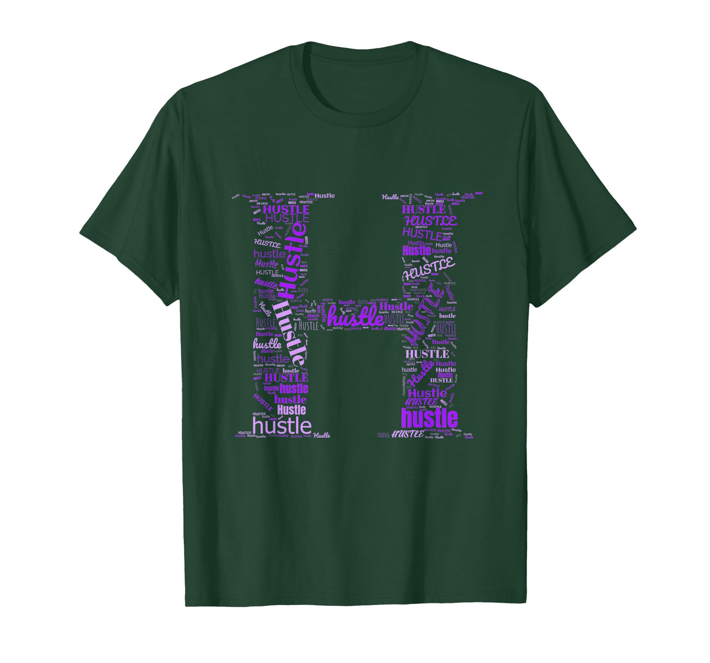 Purple H is for Hustle Purple Color Graphic T-Shirt