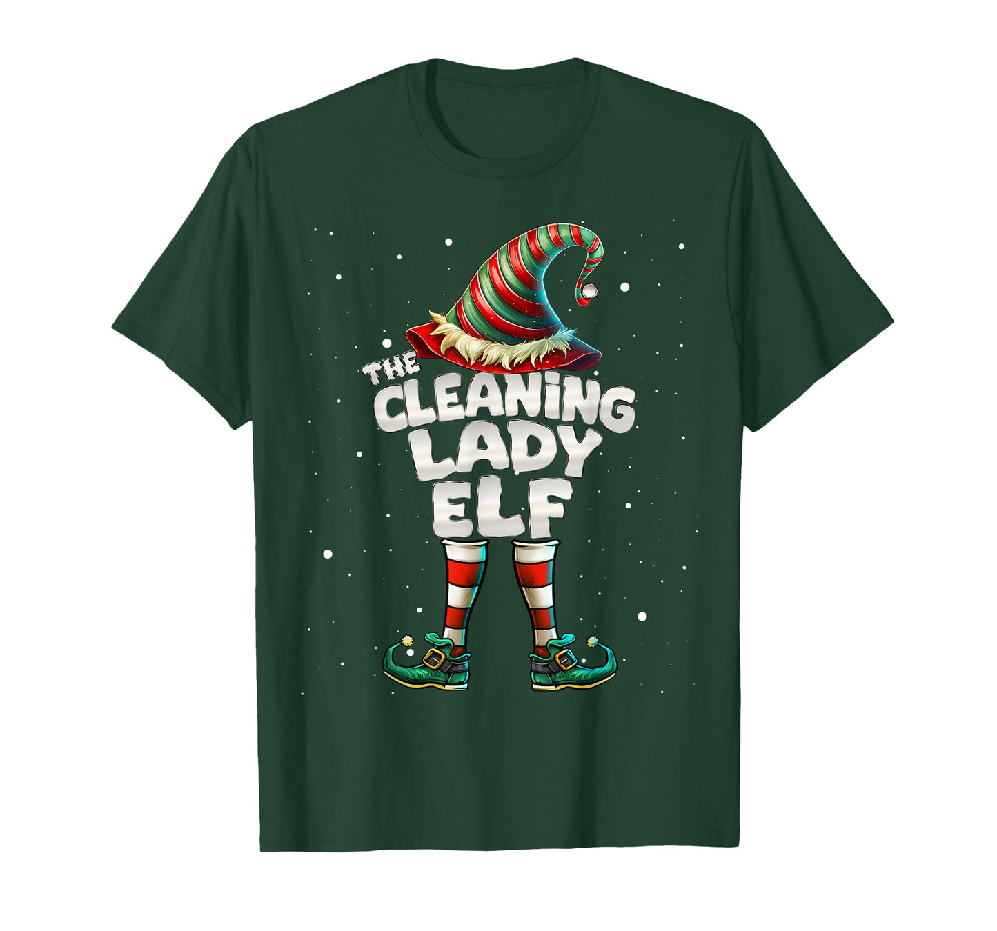 The Cleaning Lady Elf Family Matching Group Christmas T-Shirt