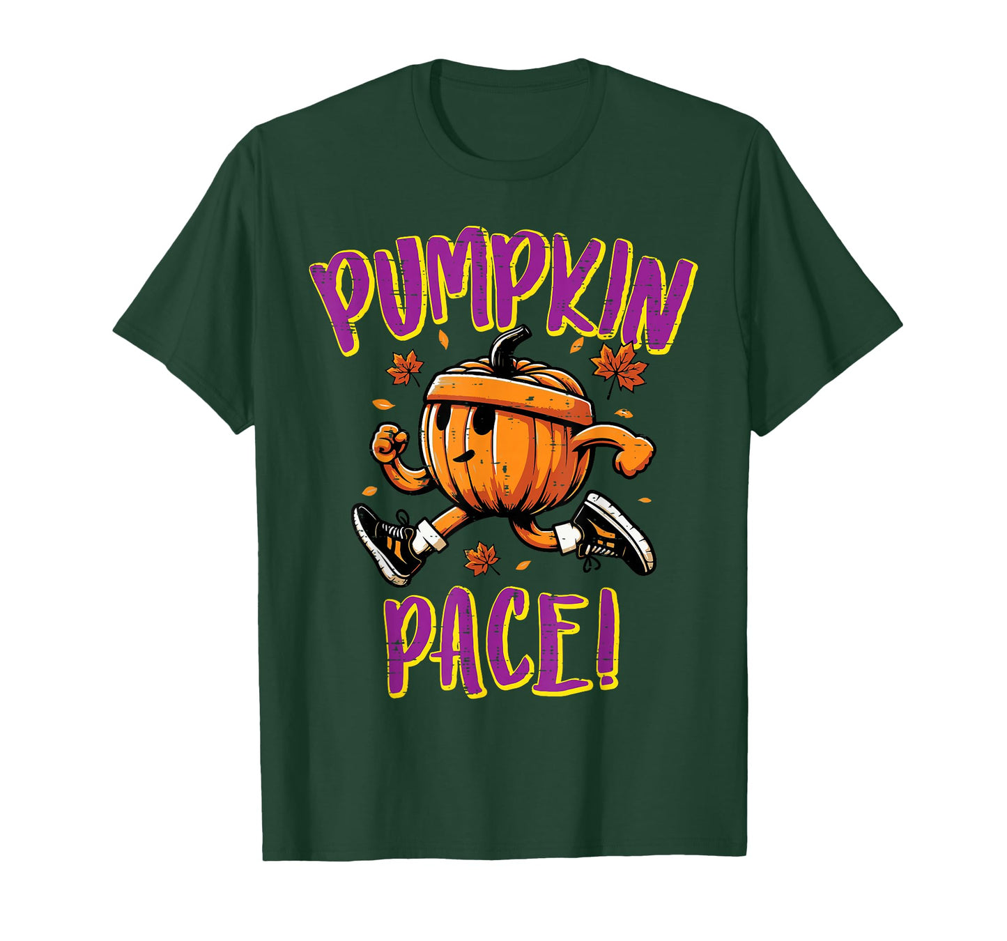 Halloween Pumpkin Pace Running Fall Costume Women Men Kids T-Shirt