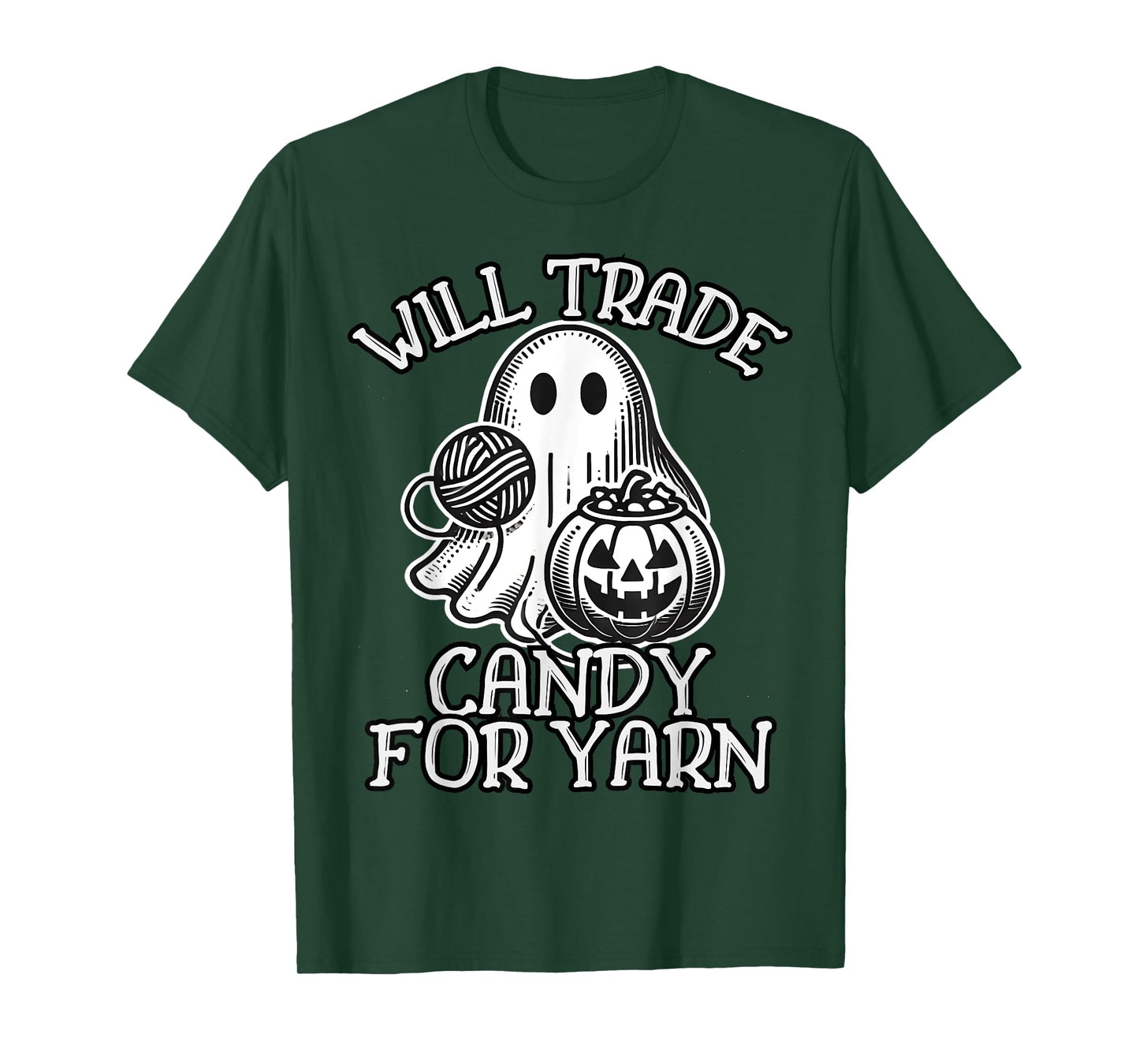 Will Trade Candy For Yarn Funny Knitting Crochet Halloween T-Shirt