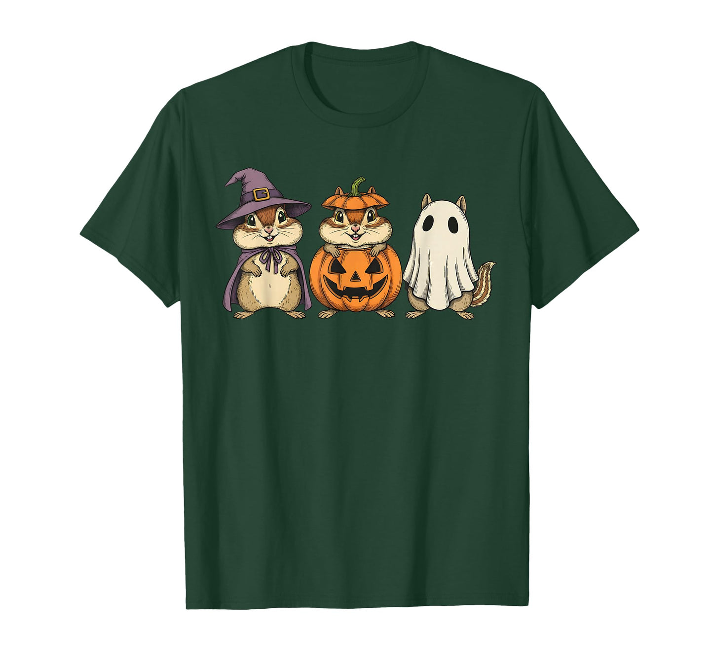 Spooky Ghost Chipmunk Lover Pumpkin Halloween T-Shirt