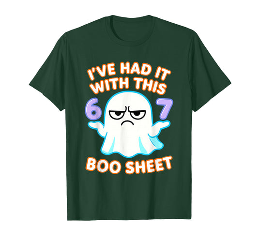 67 Halloween Costume Boo Sheet 6 7 Meme Six Seven Brainrot T-Shirt