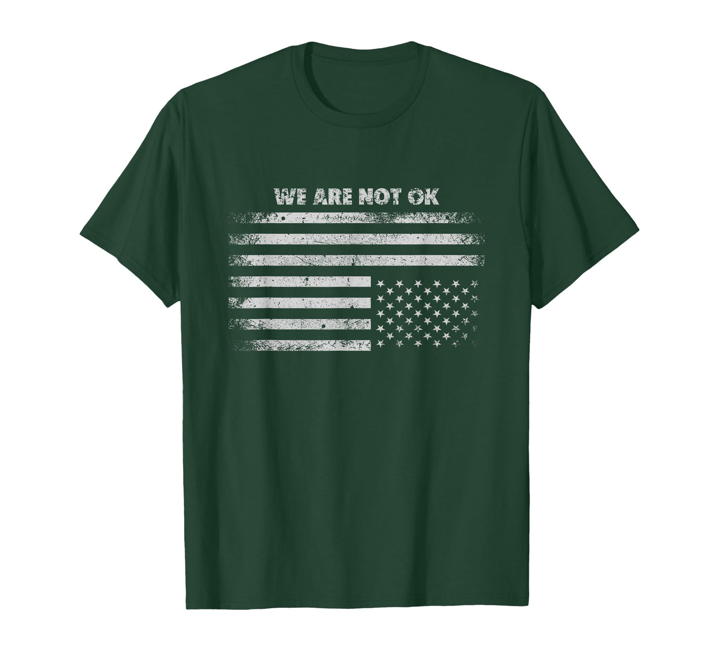 Vintage Upside Down American Flag We are Not Ok USA T-Shirt