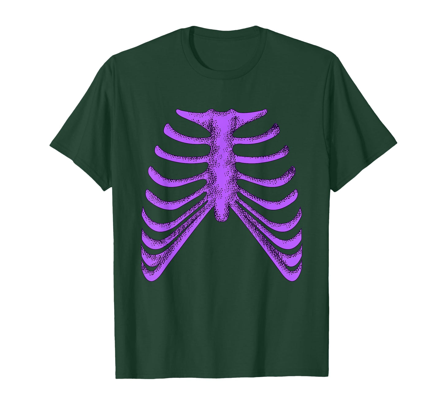 Purple Ribcage Skeleton Purple Color Graphic T-Shirt