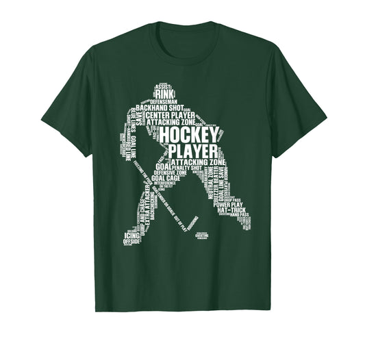 Cool Ice Hockey Art For Men Women Boy Girl Ice Hockey Player T-Shirt
