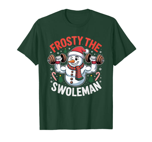 Frosty The Swoleman Funny Gym Swole Bro Snowman T-Shirt